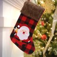 thumbnail image 3 of Christmas Stocking Cartoon Plaid Large Cute Tree Hanging Stocking Cuff Stocking, 3 of 10
