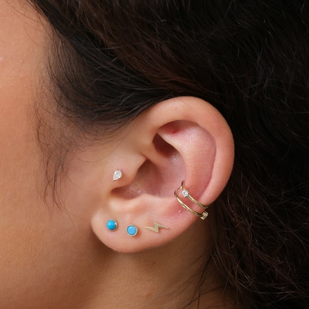  14K Rose Gold Double Wire Ear Cuff Ear Wrap Cartilage