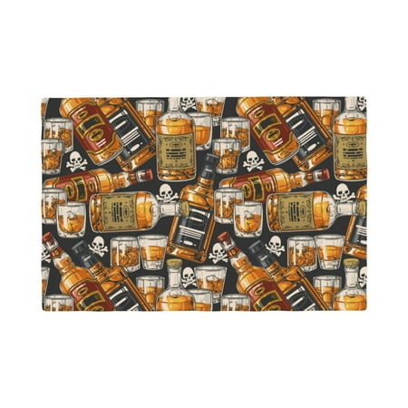 

Placemats Set of 4 Vintage Bottles Place mats for Dining Table Indoor/Outdoor Cute Heat Resistant Washable Table Mats(18 x 12 )