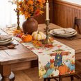 thumbnail image 5 of Fall Scarecrows Cotton Linen Rectangle Table Runners 13"x36", Thanksgiving Autumn Pumpkins Leaves Orange Coffee Table Runner Dresser Scarves Table Runners for Wedding Party Banquet Dinner Decor, 5 of 8