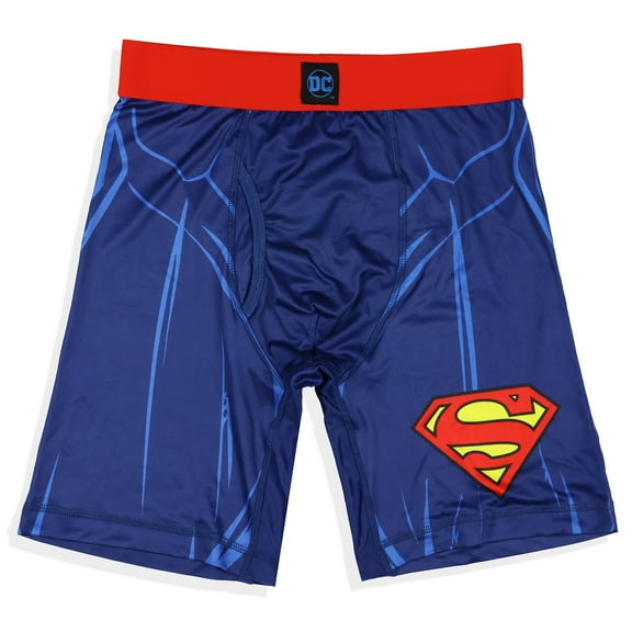 DC Comics Superman Boxer Briefs Suit and S Shield Logo Snug Fit Adult Supportive Underwear