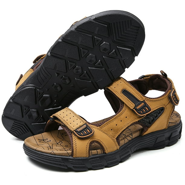 Sandalias para caminar de cuero genuino Sandalias de playa con soporte para el arco Sandalias deportivas para hombres
