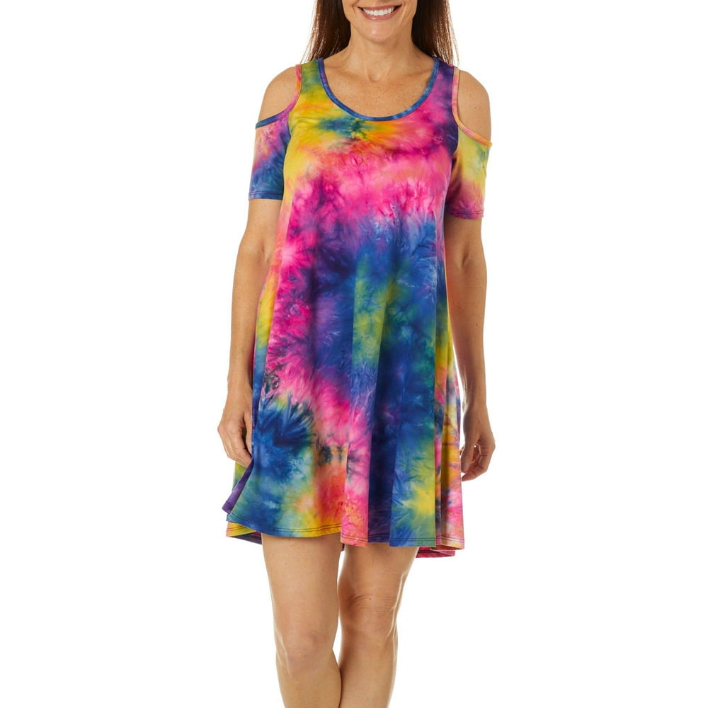 Lexington Avenue - Lexington Avenue Womens Tie Dye Print Cold Shoulder ...