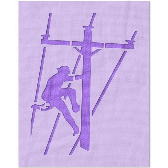 Stencil Stop Lineman Stencil - 14 Mil Mylar Plastic (2.25 x 3 inches)