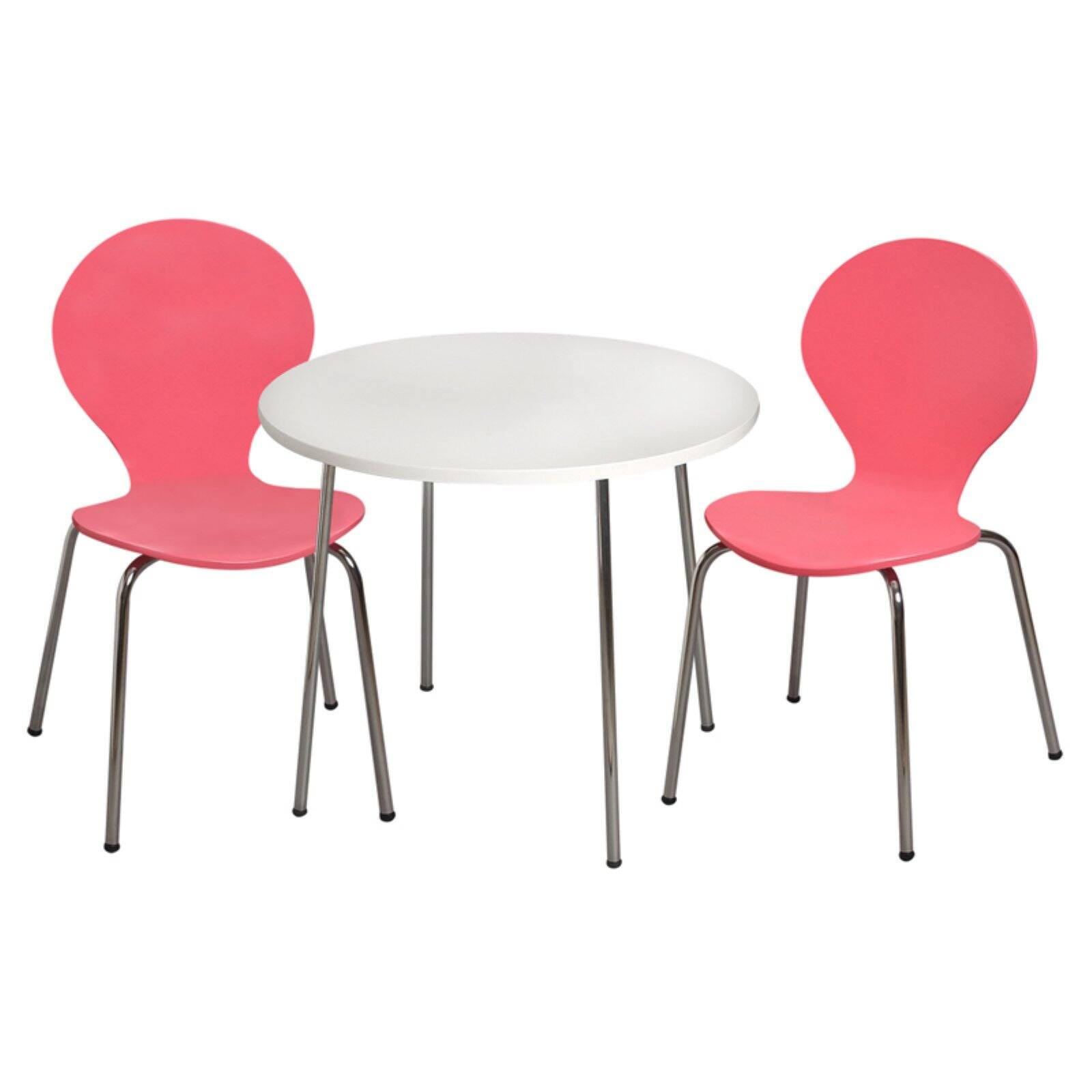 Modern Childrens Table and 2 Chair Set with Chrome Legs