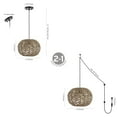thumbnail image 4 of JONATHAN Y Isla 14" 1-Light Farmhouse Coastal Rattan 180" Cord Plug-In or Hardwired LED Pendant, Brown, 4 of 10