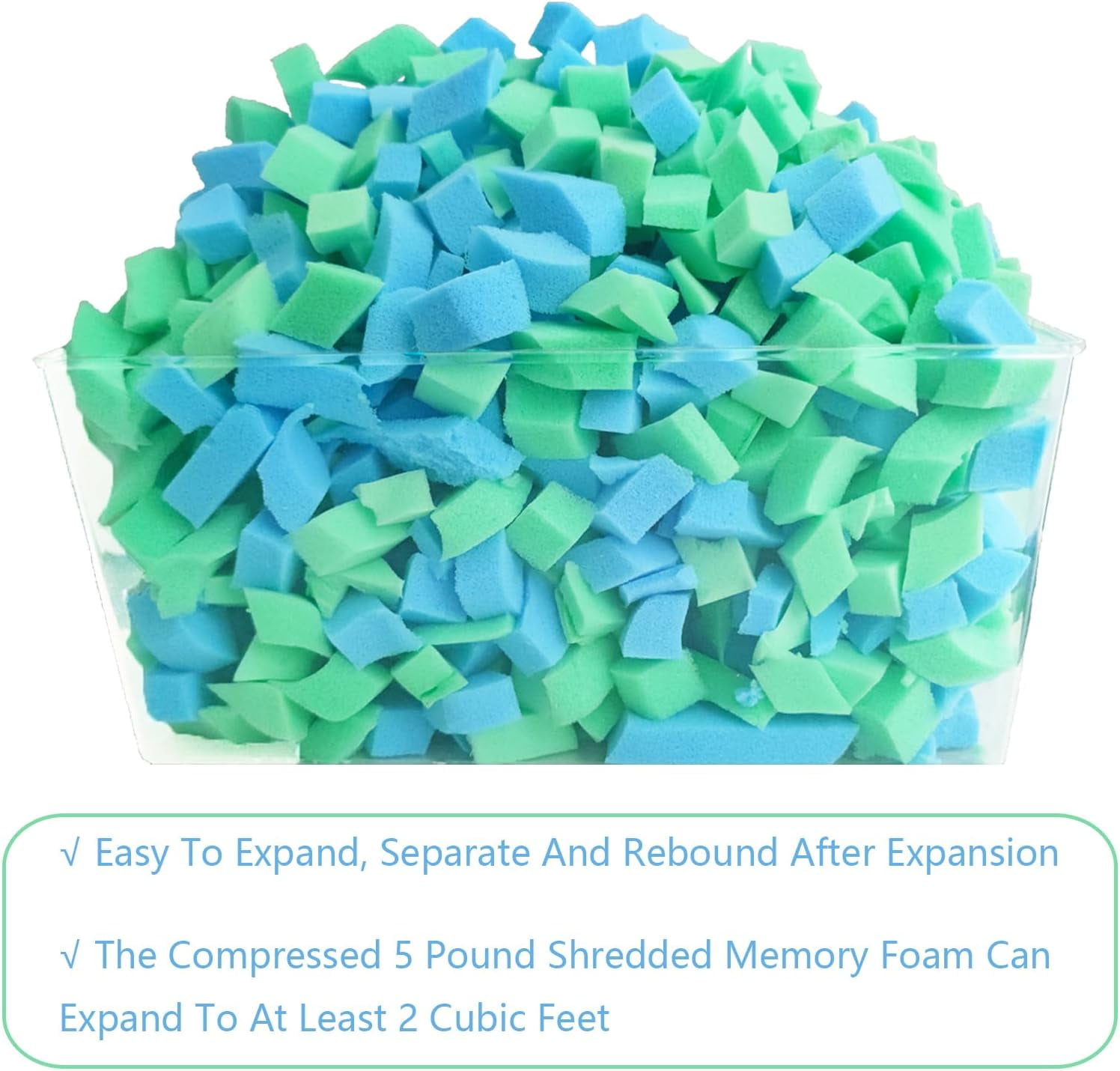 Bean Bag Filler, 30 Pounds Comfortable and Soft Shredded Memory Foam Filling Without Gel, Premium Random Colors BeanBag Stuffing for Various Pillows/Punching Bag/Couch Cushions/Pouf/Dog Bed