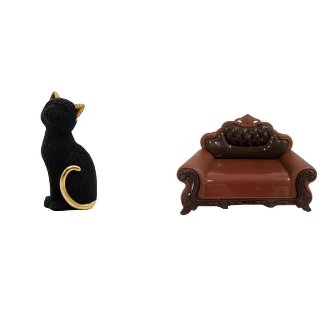 Figura de gato de resina, modelo de sofá o silla, escultura decorativa de animal, adorno coleccionable para sala de estar, dormitorio, estantería, mic