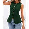 thumbnail image 6 of BTFBM Summer Sleeveless Blazer Vest For Women Dressy Button Down Round Neck Business Casual Outfits Work Suit Vests Tops, 6 of 7