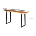 thumbnail image 5 of Acacia Wood Office Desk with Metal Legs - Coastal Cottage Style Desk, 51" Wide, 5 of 9