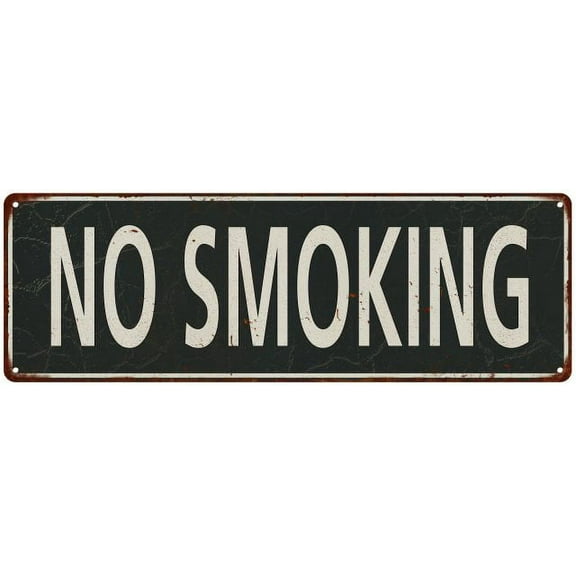 No Smoking Vintage Look Shabby Chic Gift Metal Sign 8x24 108240062044