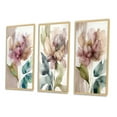 thumbnail image 3 of Designart "Pink Watercolor Peony Blooming Beauty I" Floral Peony Framed Wall Art Set Of 3 - Pink Modern Frame Gallery Set For Office Decor, 3 of 6