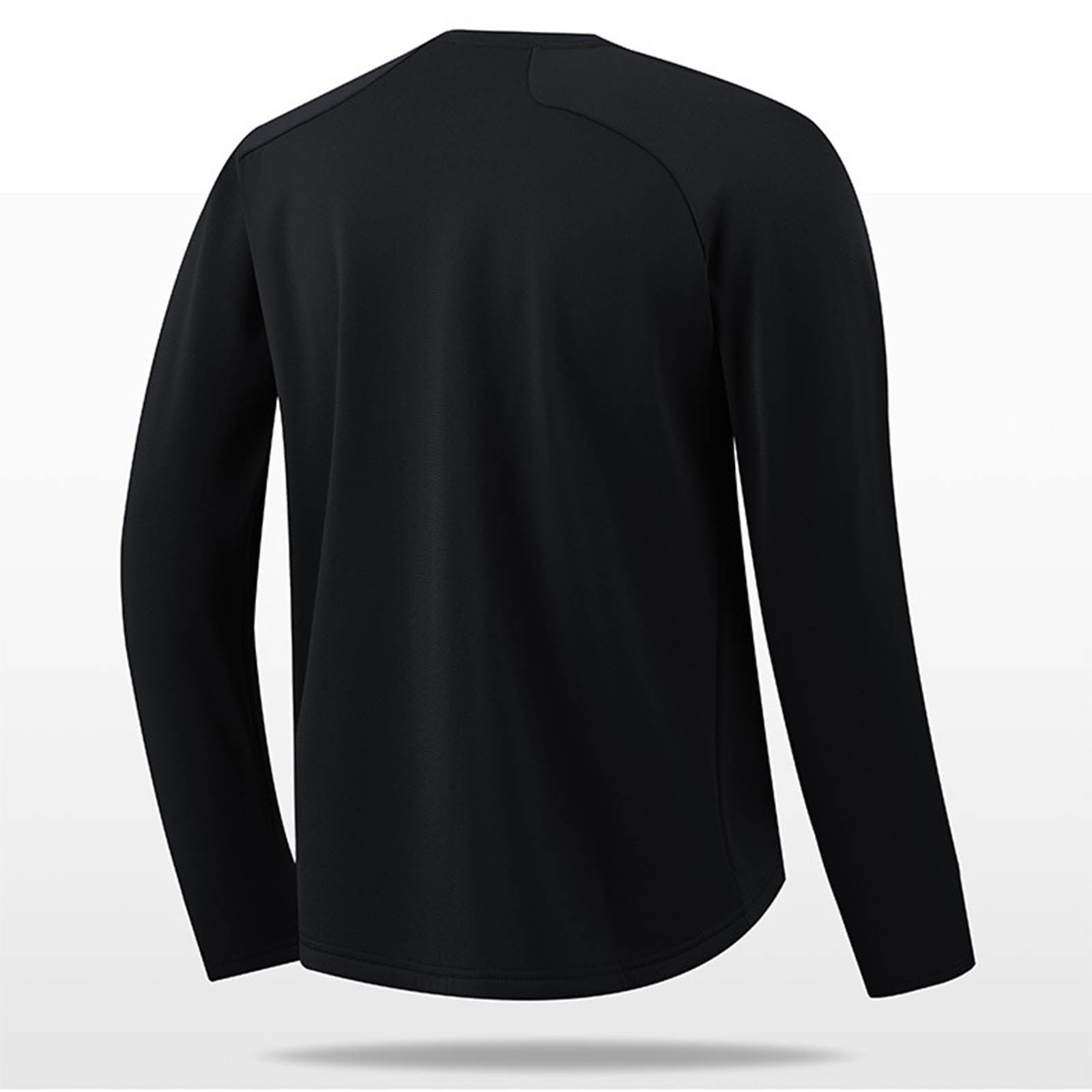 VSSSJ Men's Athletic T-Shirts Long Sleeve Raglan Crew Neck Muscle Fit Workout Fitness Running Solid Color Basic Pullover Shirt Black XXXL
