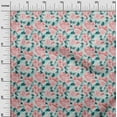 thumbnail image 2 of oneOone Silk Tabby Dark Peach Fabric Rose Buds Floral Craft Projects Decor Fabric Printed By The Yard 42 Inch Wide, 2 of 4