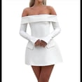thumbnail image 2 of Vestido Mini para Mujer, con Hombros Descubiertos, Larga, Corte A, Vestido Formal Corto, para Fiesta y Club L, 2 of 8