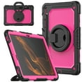 thumbnail image 2 of for Samsung Galaxy Tab S8+ Plus/S7 FE/S7+ Plus Case 12.4 inch, 360 Rotating Shockproof Cover with Stand, Handle, Shoulder Strap (SM-X800/T730/T970), Rose Panel, 2 of 7
