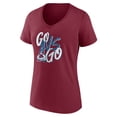 thumbnail image 2 of Women's Burgundy Colorado Avalanche Proclamation V-Neck T-Shirt, 2 of 3