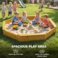 thumbnail image 4 of Qaba Wooden Sandbox with Large Canopy, Outdoor Sand Box with Bottom Liner, 4 of 10