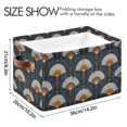 thumbnail image 4 of Yayeee Canvas Storage Basket with Handles for Shelves Fabric Bins Closet Organizer, Orange Elegant Geometric, 4 of 8