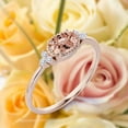 thumbnail image 3 of Gorgeous Art Nouvea 1.40 Carat Oval Cut Morganite And Diamond Moissanite Affordable Engagement Ring, Dainty Morganite Wedding Ring In 925 Sterling Silver With 18K Rose Gold Plating Gift For Her, 3 of 3