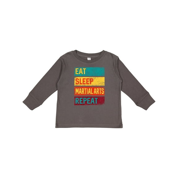 Inktastic Eat Sleep Martial Arts Repeat Boys or Girls Long Sleeve Toddler T-Shirt