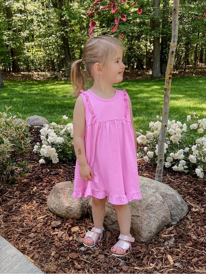 dress usa jersey gardens Made in Girls Soft Cotton Flutter Tank Sleeve Length:STRAPLESS