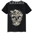 thumbnail image 2 of Ropa infantil con estampado de calavera de gato, camiseta de algodón de verano para niños y niñas, ropa infantil personalizada de manga corta negra, 2 of 5