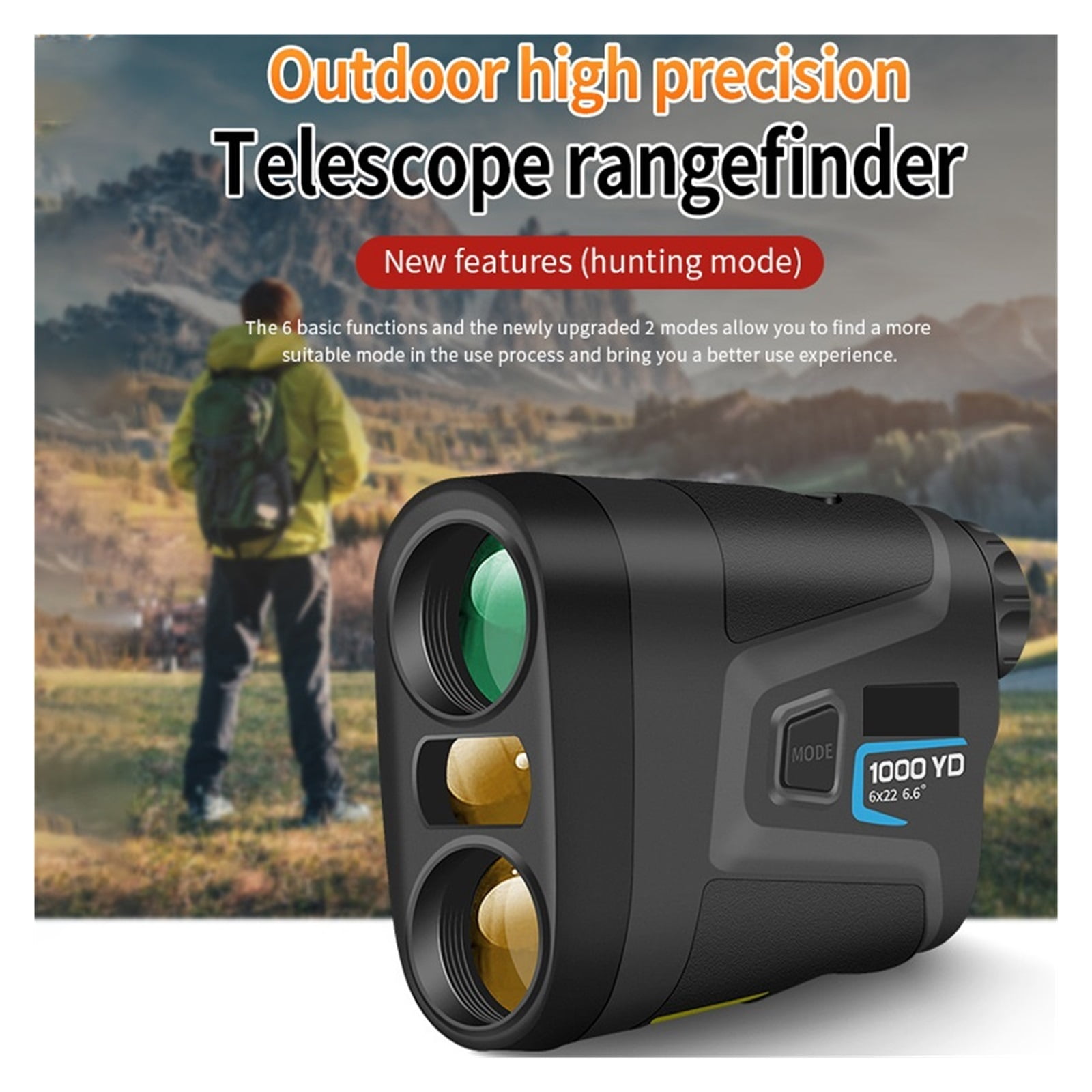 Portable Rangefinder Telescope 1000m Outdoor Distance Meter Speed Sport Golf Rangefinder Lock Flag Slope Adjusted ,High Accuracy Position