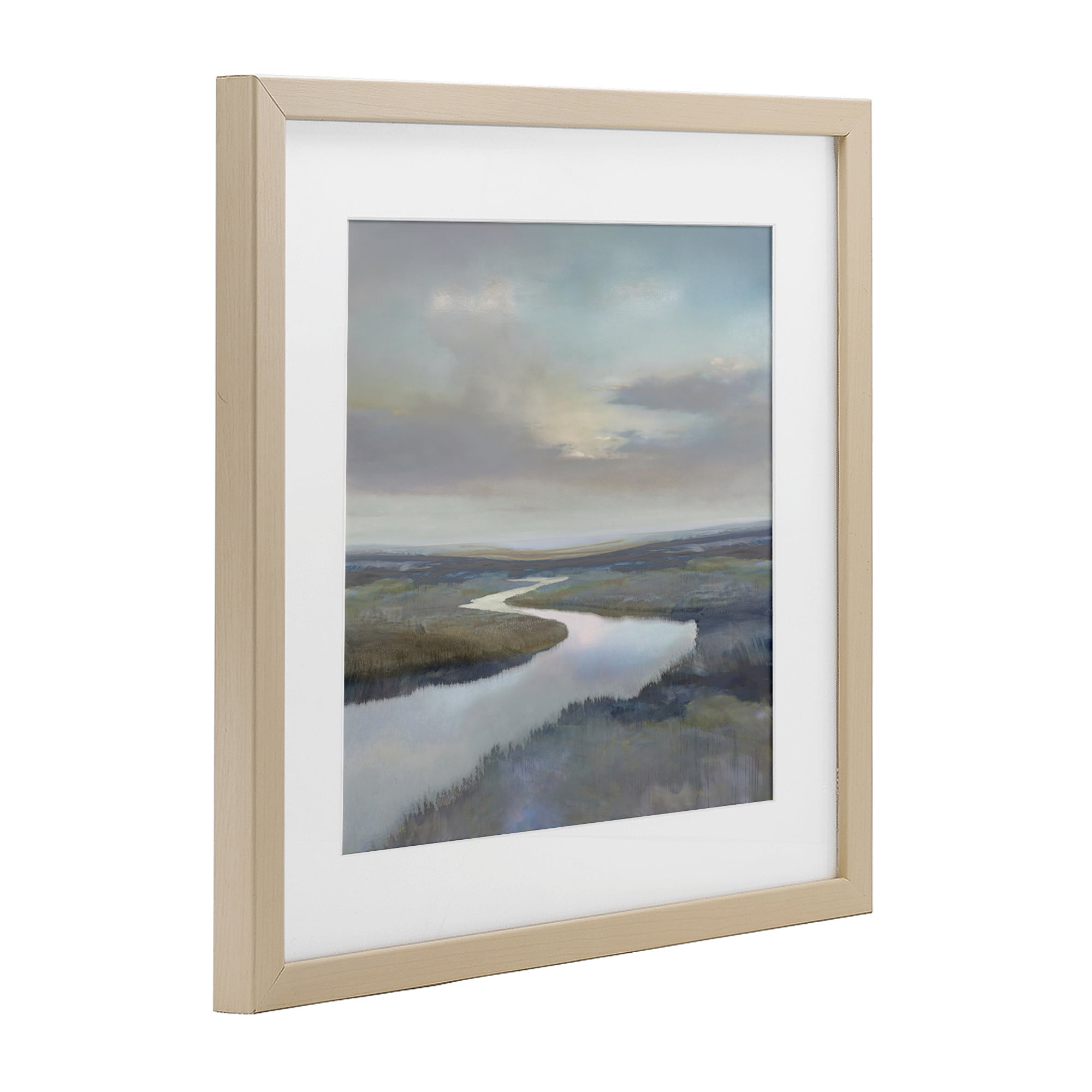 Stupell Industries Calm Riverbend in Greys Birch Framed Print Under Glass, design by Christy McKee