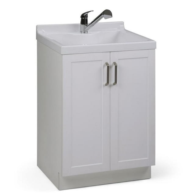 Simpli Home Kyle Armoire Lavabo de Lessive 24 Pouces en Blanc