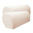 thumbnail image 2 of Set Of 2 Armrest Covers, Stretch Arm Couch Arm Rest Cover Anti-Slip Spandex Sofa Arm Caps Slipcovers - Beige, as described, 2 of 8