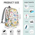 thumbnail image 5 of Dinosaur and Flower White Pattern Backpack for School, Cute School Bag with Adjustable Shoulder Straps and Padded Back, 15.7"x11.8"x5.5", 5 of 5