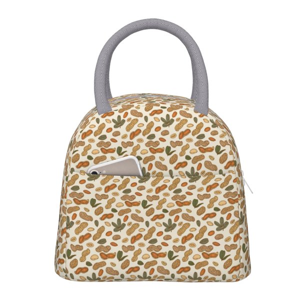 Fotbe Set With Peanut Bolsa de Almuerzo con Estampado, Lonchera Aislada, Contenedor de Comida Reutilizable Tipo Cooler a Prueba de Fugas
