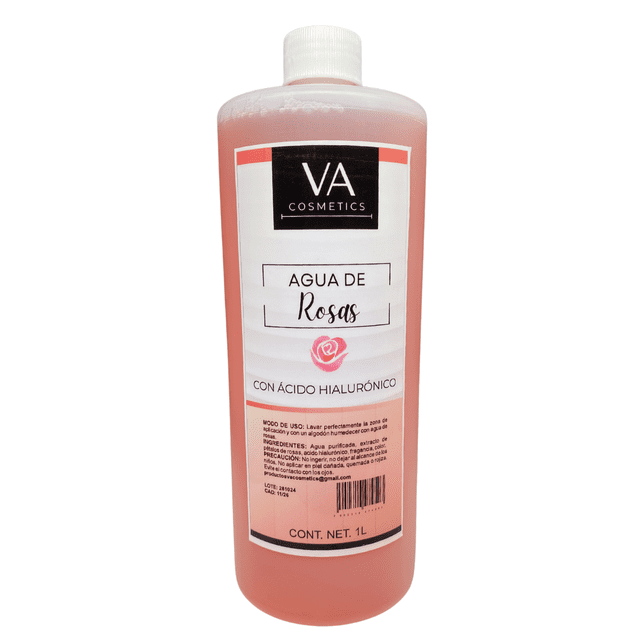Agua De Rosas Tónico Facial Y Acido Hialuronico 1 Litro VA