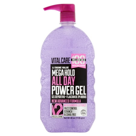 Vitalcare Mega Hold All Day Power Gel, 40 oz (Best Styling Products For Fine Hair Men)