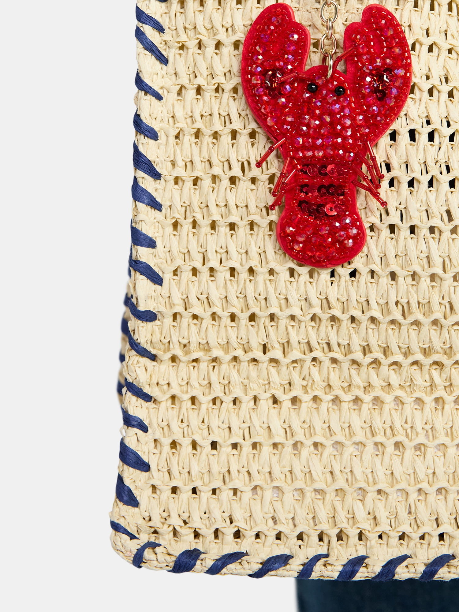 No Boundaries Women's Beach Icons Bag Charm, Red Rhinestone Lobster