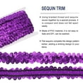 thumbnail image 4 of Uxcell 11 Yards 0.8 Inch Elastic Sequins Trim 2 Row Flat Sequin Strip Sequins Fabric Ribbon for Sewing Purple, 4 of 5