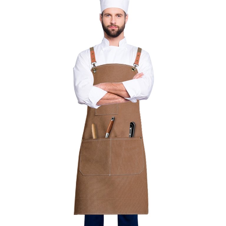 Alaska, Saxman Totem Village (Cotton Canvas Apron, Kitchen Cooking, Baking,  Grilling, Unisex with Pockets) 