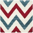 thumbnail image 6 of SAFAVIEH Rachel Geometric Chevron Kids Shag Area Rug, Ivory/Red, 4' x 6', 6 of 9