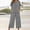 Gray, variant on Caywon Womens 2 Piece Top and Capri Pants Set V Neck Short Sleeve Loungewear Elastic Waist With Pockets Breathable Wrinkle-Free Casual Loose Fit Summer Daily Wear Conjunto de Ropa para Mujer
