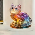 thumbnail image 5 of Japceit Acrylic 2D Flat Color Cat Decor, Tabletop Standing Decoration with Vibrant Design, Cute Feline Themed Art Piece for Desktop Shelf Display in Home Office Living Room, 5 of 5