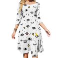 thumbnail image 1 of Vestido acampanado con nudo de corazón y diseño de moda Vestido holgado de talla grande Diseño gráfico de ojos Hiraeth North Bilbao, 1 of 6