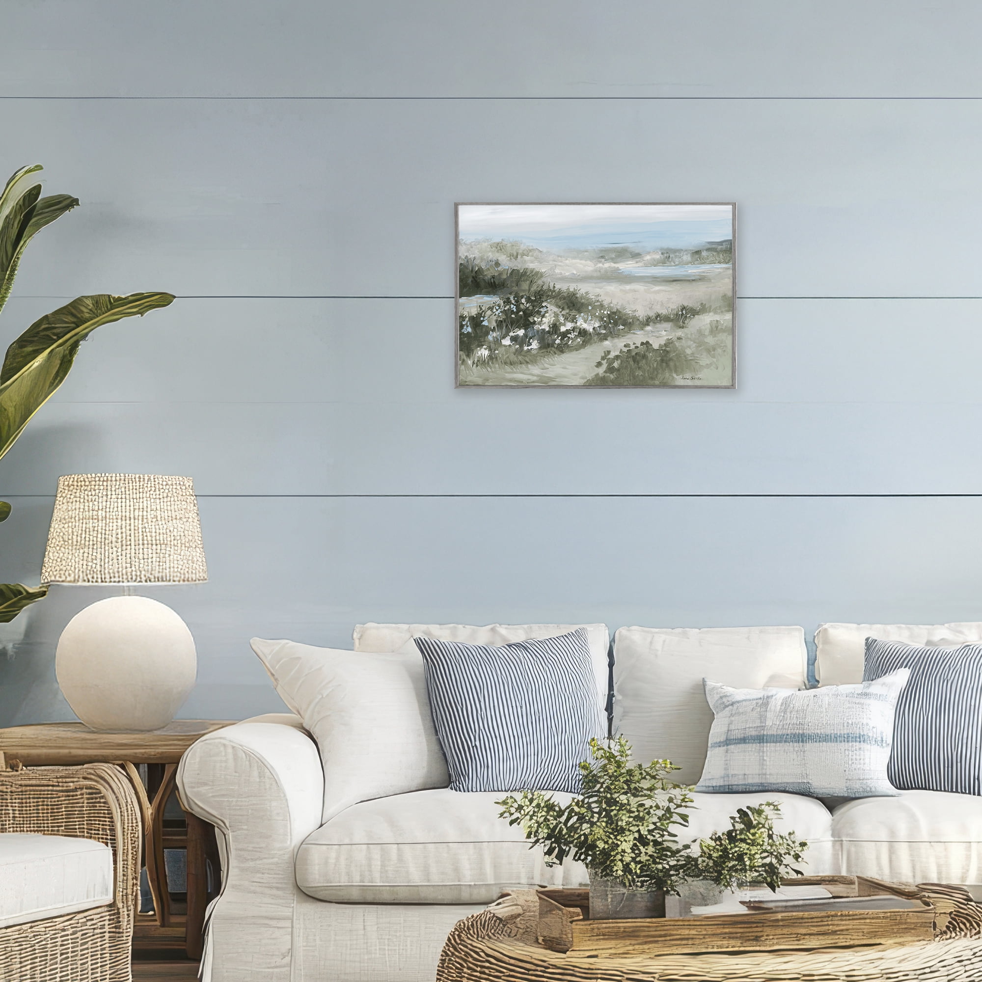 Stupell Industries Neutral Quiet Composition Landscape Gray Framed Giclee Art, design by Jane Slivka