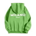 thumbnail image 4 of MHFRRA Sudadera con Capucha y Estampado de Letras para Uso Casual y Atuendos Elegantes Verde, 4 of 5