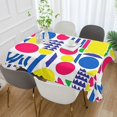 thumbnail image 2 of Yayeee Tablecloths 60" x 90" Rectangle Wrinkle Resistant Party Table Cover, Red Retro Shapes, 2 of 8