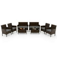 thumbnail image 2 of Costway 8 PCS Patio Furniture Set with Washable Cushions and Tempered Glass Coffee Table, 2 of 9