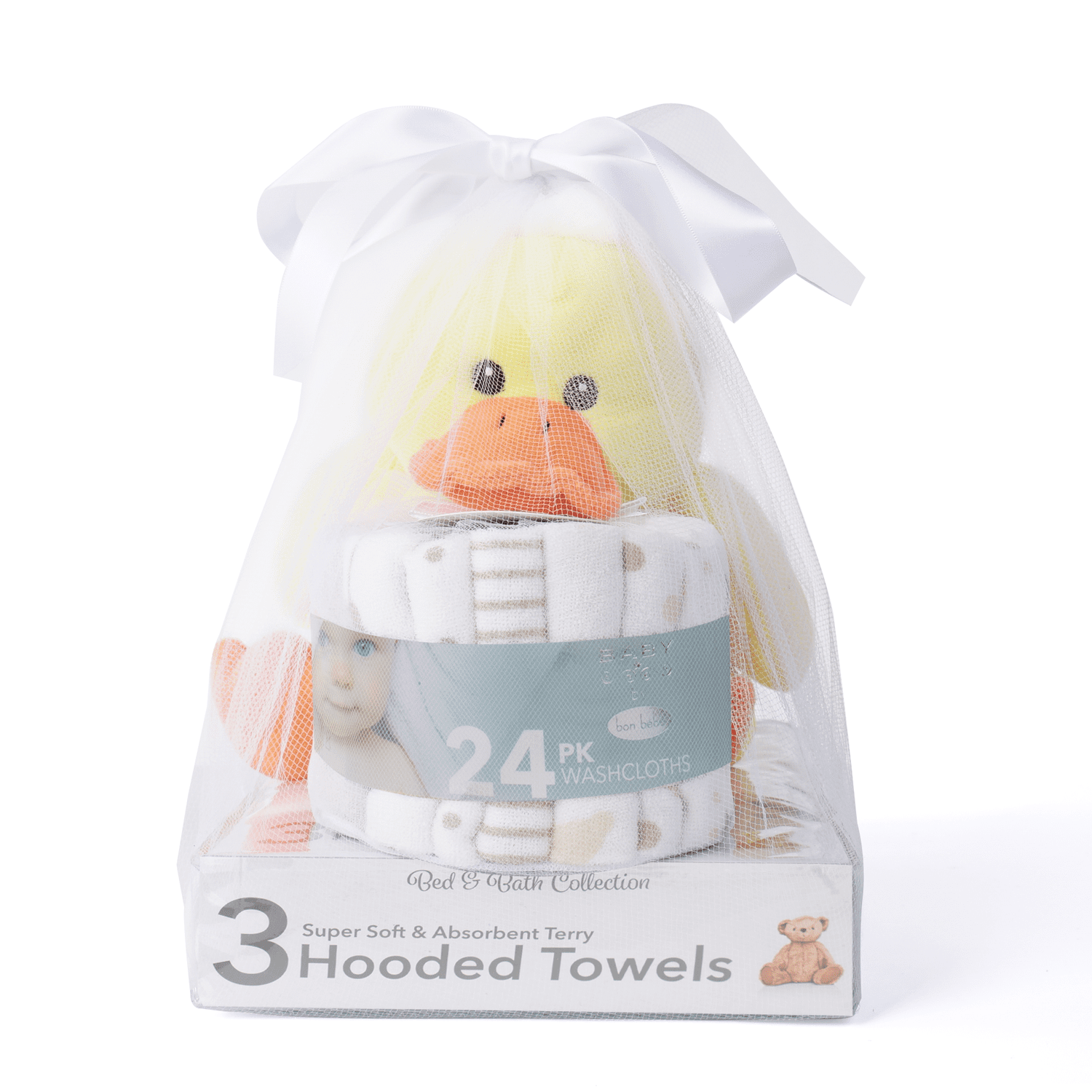 Lily and Page Baby Ducky Bath Washcloths Gift Set (28 Piece Baby Bath