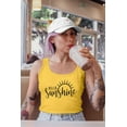 thumbnail image 5 of KimSoong Women Summer Sleeveless Tank Tops Hello Sunshine Letter Print Casual Loose Vest Vacation Shirt, 5 of 7