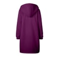 thumbnail image 4 of IROINNID Trench Coat for Women Winter Warm Coat Loose Hooded Thermal Zip Up Outerwear Knee Length Outerwear with Pocket,Purple, 4 of 8