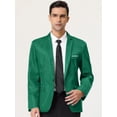 thumbnail image 3 of Blazer de hombre Slim Fit Blazer de un solo botón Traje de baile de graduación Abrigo deportivo Verde XL, 3 of 6
